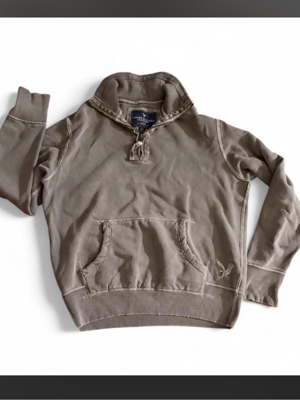 American Eagle Outfitters Gray Quarter-Zip Pullover